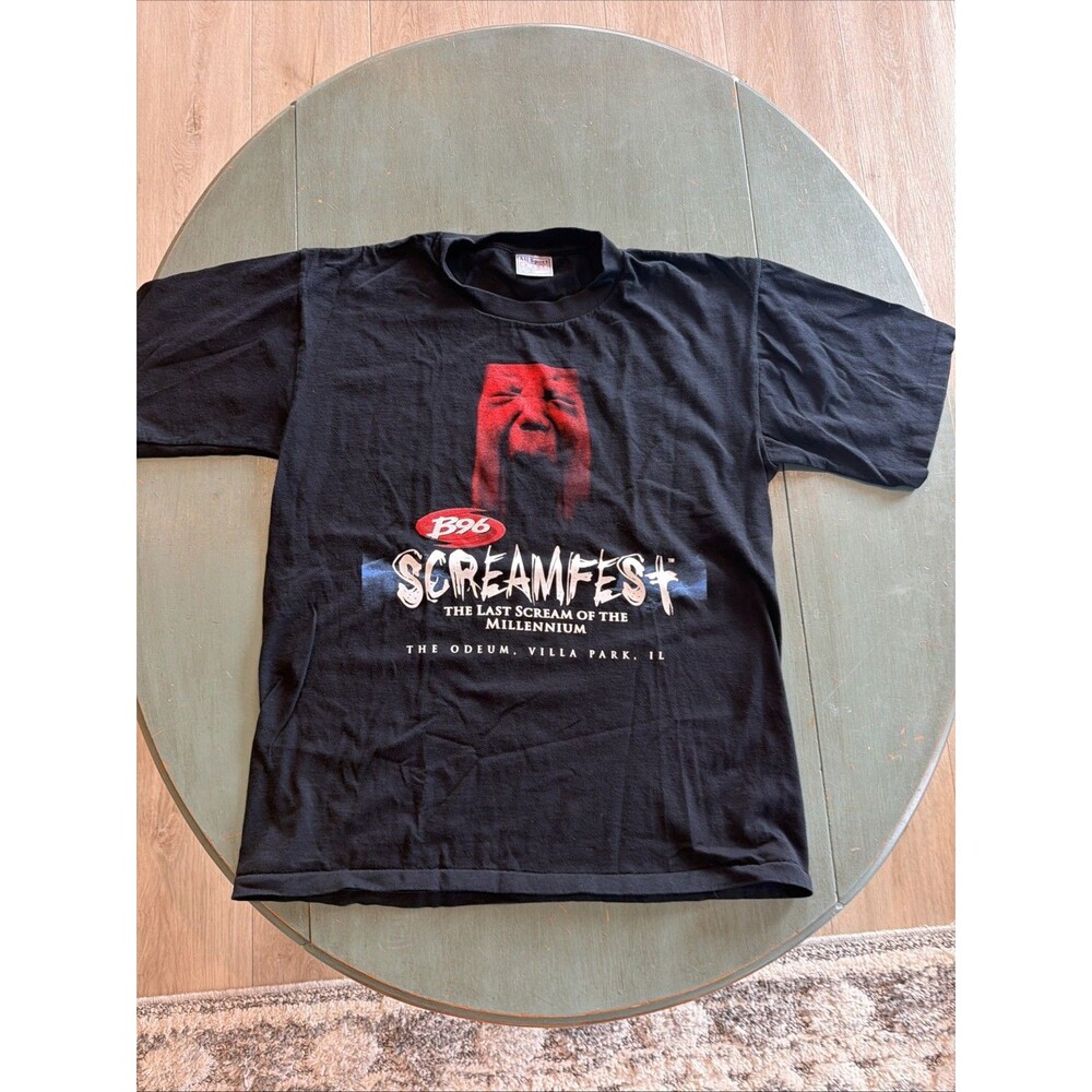 B96 Screamfest‎ 1999 Black Heavyweight T-Shirt All Sport Events L Vintage